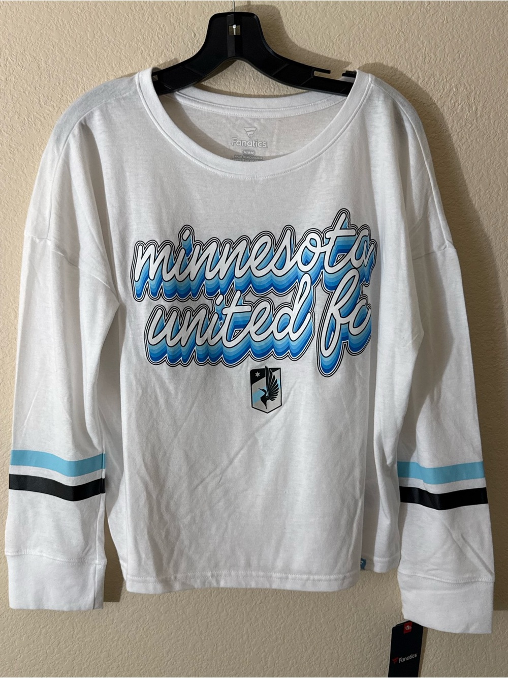Fanatics Minnesota United FC MLS White Long Sleeve T-Shirt - M - NWT